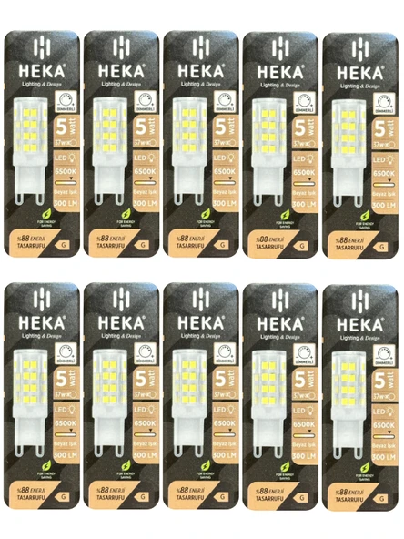 (10 Adet) Heka 5W (37W) 6500K (Beyaz Işık) G9 Duylu Dim Edilebilir Led Kapsül Ampul ürün görseli