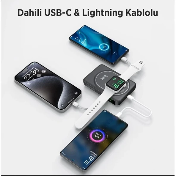 BİX 10000mAh TPB16-BK 6'SI 1 ARADA OLED EKRANLI Siyah KABLOSUZ POWERBANK - 2