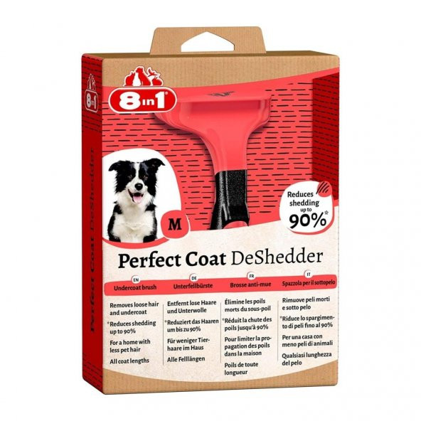 8in1 Perfect Coat Deshedder Furminator Orta Irk Köpek Tarağı Medium