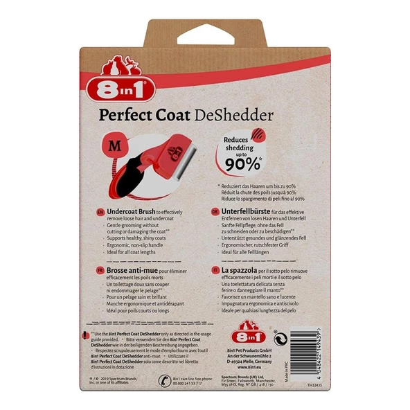 8in1 Perfect Coat Deshedder Furminator Orta Irk Köpek Tarağı Medium - 3
