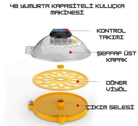 Evonest Evo-UFO-48 | 48 Yumurtalık UFO Model Tam Otomatik Kuluçka Makinesi - 7