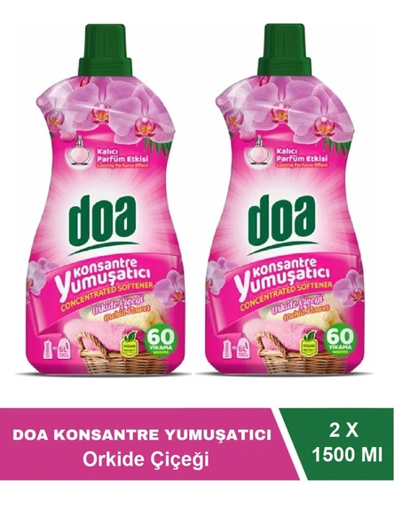 Doa Konsantre Çamaşır Yumuşatıcı Orkide 60 Yıkama 1500 Ml x 2 Adet