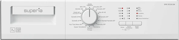 Superia SPR 70120 CM 1200 Devir 7 kg Çamaşır Makinesi - Resim 2