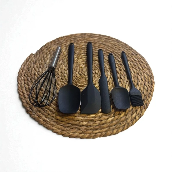 Elegant 6 parça silikon servis seti takımı siyah - Resim 3