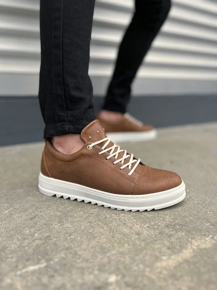 JY152 Cool Bağcıklı Cilt Erkek Günlük Spor Klasik Ayakkabı CBT - Taba ürün görseli