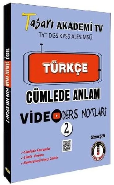 Tasarı TYT DGS KPSS ALESS MSÜ Türkçe Cümlede Anlam Video Ders Notları ürün görseli