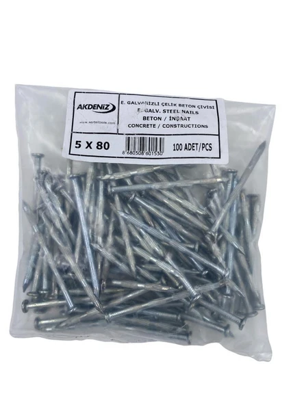 Akdeniz 5X80 Kanallı Çelik Çivi 100 lü - 1