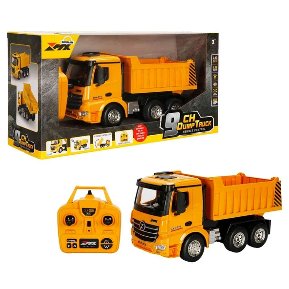 5083 SUN-RST-RC İŞ MAKİNESİ 1 18 DAMPERLİ KAMYON FF IŞIKLI 9CH 3 7V USB 2 4GHZ ürün görseli