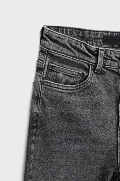 Gri Likrasız Mom Jean Pantolon - 5