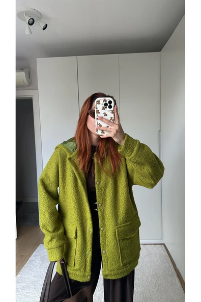 Orijinal Marka Kısa Kalın Astarlı Teddy Kaban Mont Ceket İthal Kumaş - Resim 7