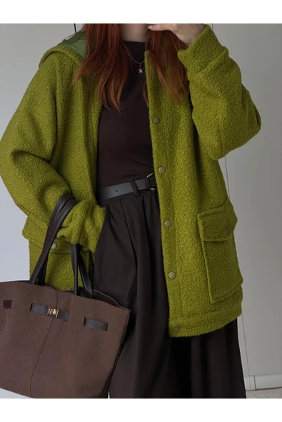 Orijinal Marka Kısa Kalın Astarlı Teddy Kaban Mont Ceket İthal Kumaş - Resim 2