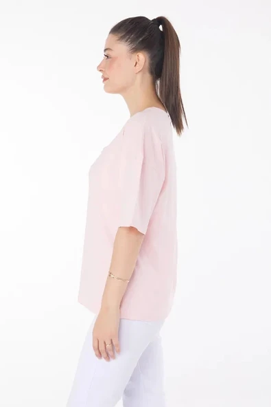 T-Shirt Pembe - Resim 4