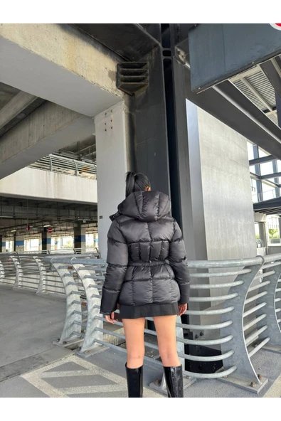 Waterproof Fabric İthal Kumaş Kapüşonlu Şişme Mont Su Geçirmez Kamşonlu Mont Rüzgar Geçirmez - Resim 4