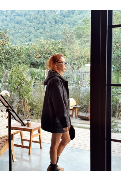 Orijinal Marka Kısa Kalın Astarlı Teddy Kaban Mont Ceket İthal Kumaş - Resim 9