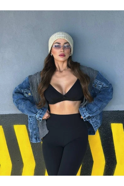 Pinterest Tasarım Trikolu Kot Ceket Triko Ceket Hırka Mont - 3