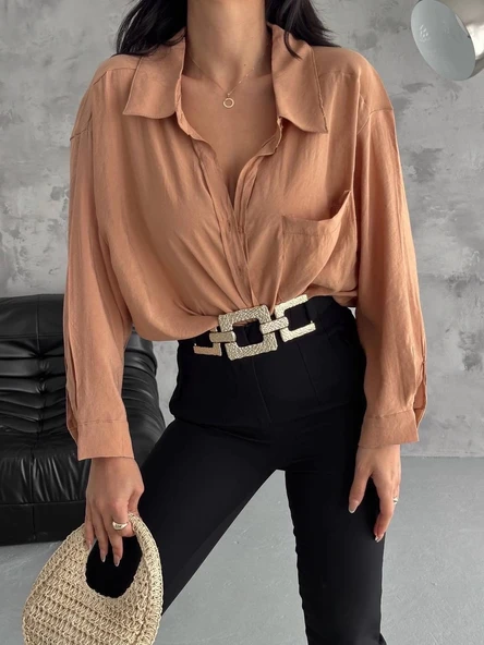 Modal oversize cepli gömlek - Resim 2