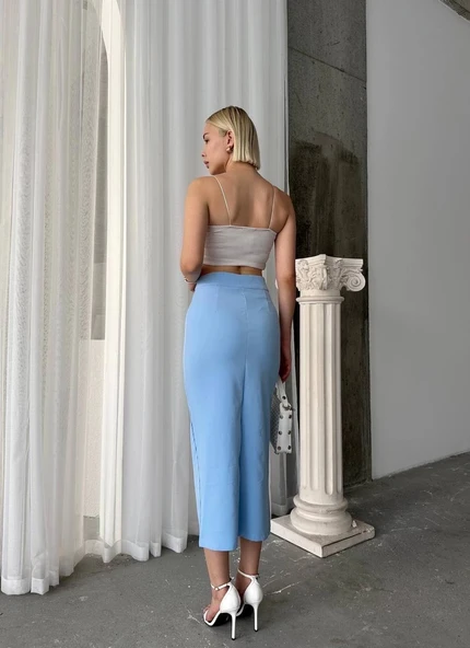 Uzun düğmeli etek - Resim 5