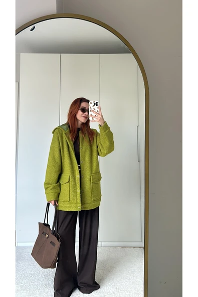 Orijinal Marka Kısa Kalın Astarlı Teddy Kaban Mont Ceket İthal Kumaş - Resim 10