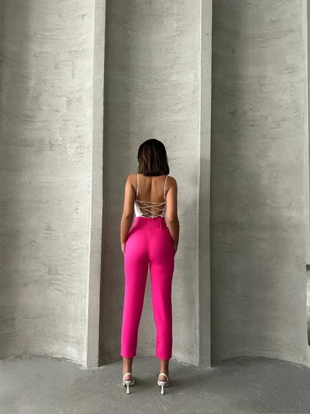 Kemerli havuç pantolon - Resim 2