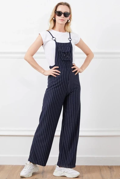 İp askılı beli lastikli tulum - Resim 6