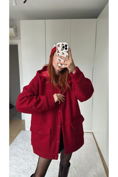 Orijinal Marka Kısa Kalın Astarlı Teddy Kaban Mont Ceket İthal Kumaş - Resim 5