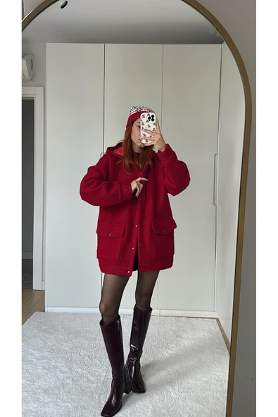 Orijinal Marka Kısa Kalın Astarlı Teddy Kaban Mont Ceket İthal Kumaş ürün görseli