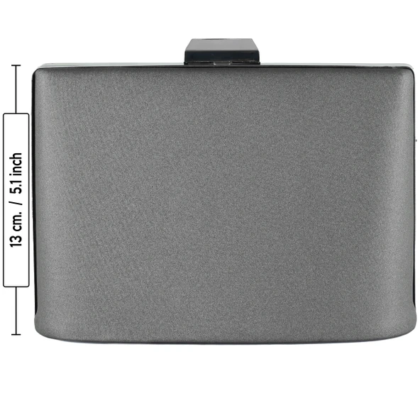 Erkan Saçmacı Antrasit Saten Taşlı Gümüş Metal Saplı Zincir Askılı Abiye Çanta - 7