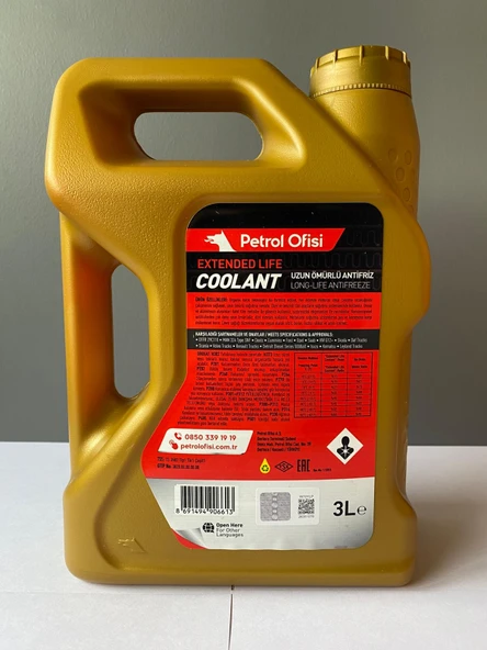 Petrol Ofisi Kırmızı Renk Organik Antifriz 3 Litre (09/2025 Üretim) - 3