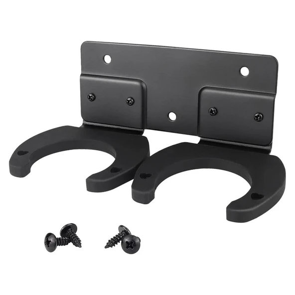 Powermaster PM-26938 Duvara Monte Çift Mikrofon Tutucu Askı Metal Gövde