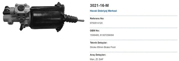Man Truck Debriyaj Alt Merkezi Man Tgx Tgs D2066 D2676 07> Tga 18.410 D2866 00>  Tga 18.460 D2876 00>  Tga 18. - Wabco 9700514120 ürün görseli 1
