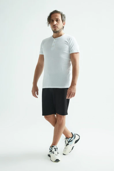 ERDEM İÇ GİYİM Erdem Beyaz Düğmeli Kaşkorse Tişört 1125 - Resim 3