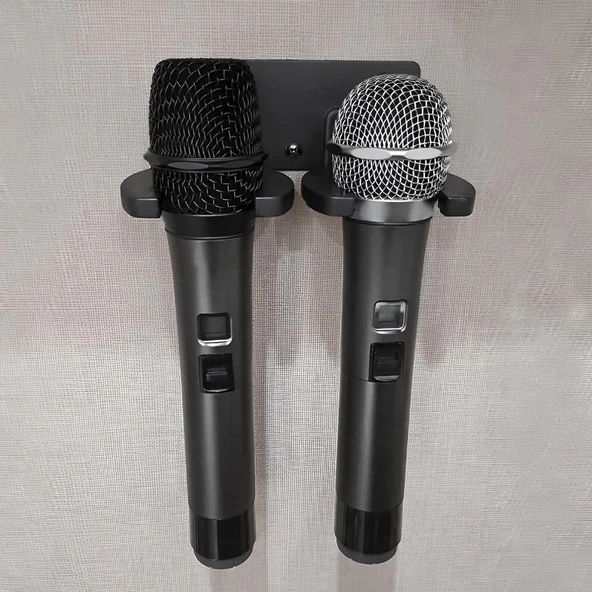 Powermaster PM-26938 Duvara Monte Çift Mikrofon Tutucu Askı Metal Gövde - 4