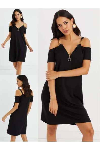 Zincir Detaylı Askılı Elbise ürün görseli