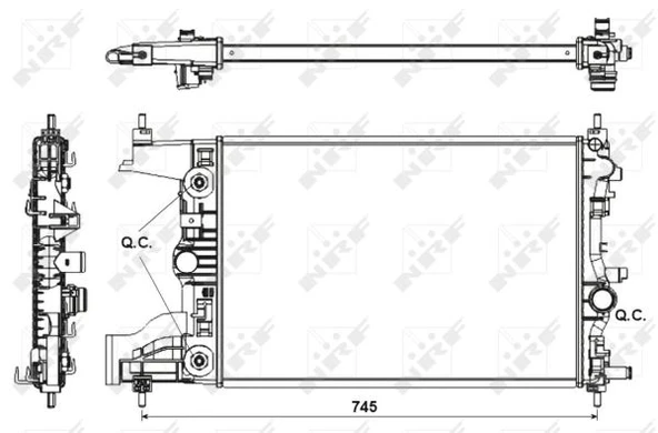 Opel Motor Su Radyatoru A.t Astra J 10>19 A16xer - B16xer Cruze (j300) Cruze (j305) F16d 580×398×16 - Nrf 53153 ürün görseli