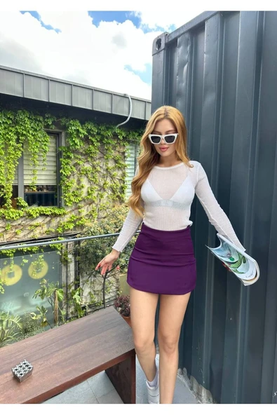 Zra Model Mini Şort Etek Önden Etek Arkadan Şort Görünüm - Resim 6