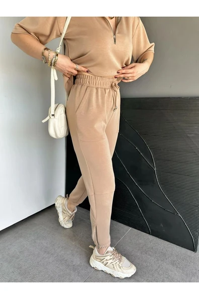 Gri Yaka Ve Paçası Fermuarlı Takım - 2