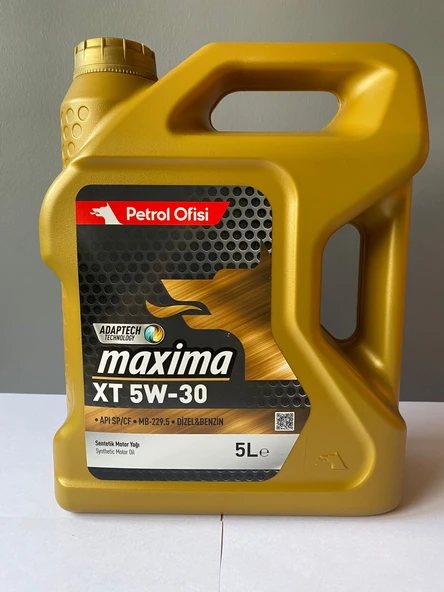 Petrol Ofisi Maxima XT 5W-30 5 Litre Sentetik Motor Yağı (07/2025 Üretim)