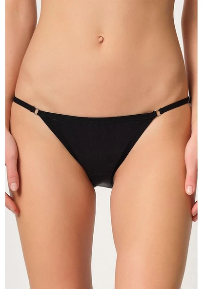 Emay  Slip Pop-Up Kalça Korse Külot Siyah - Resim 2