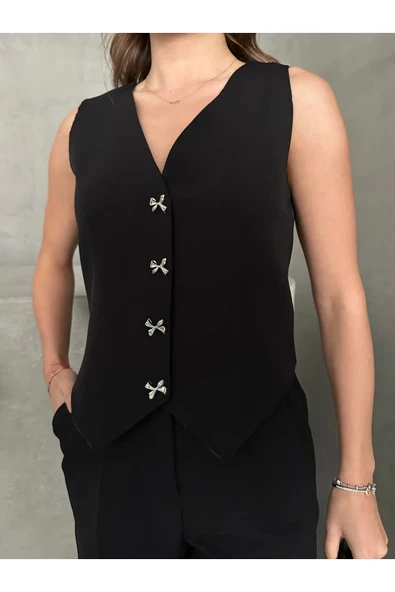 Kurdele Düğmeli Tasarım Yelek Pantolon Takım Premium Kalite - Resim 8