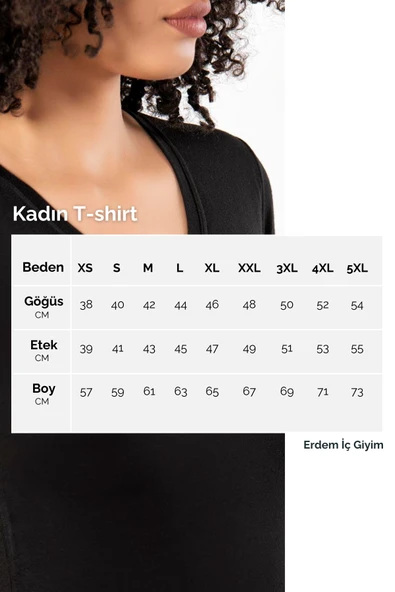ERDEM İÇ GİYİM Erdem Siyah V-neck Tişört 2331 - 2