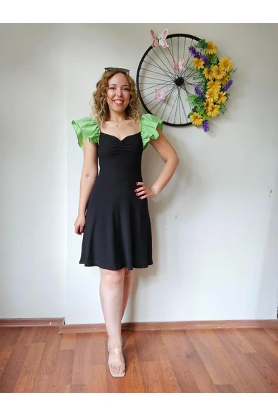 Kol Detaylı Elbise - Resim 8