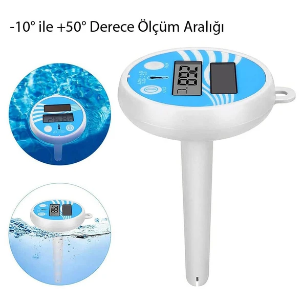 Powermaster PM-25534 Solar Termometre Yüzme Havuzu İçin Su Geçirmez Yüzen Dijital - 3