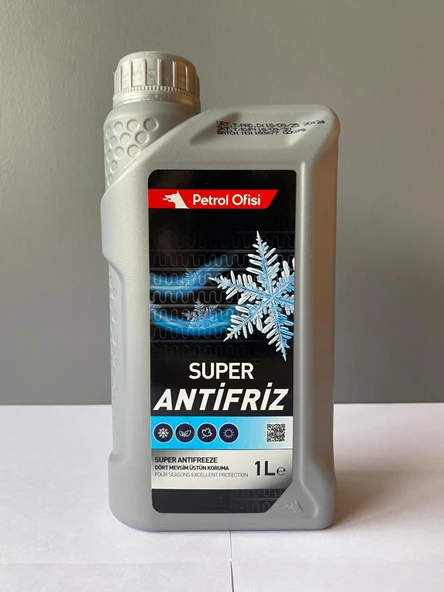 Petrol Ofisi Yeşil Renkli Süper Antifriz 1 Litre (09/2025 Üretim) (Mavi yerine geçer.)
