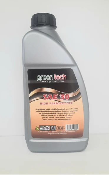 GREENTECH 30 NUMARA GENEL AMAÇLI YAĞ 900 ML 1 KOLİ 15 ADET