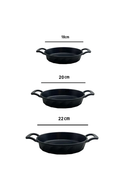 Vento 3 Parça Döküm Sahan Seti 18-20-22 cm - 5