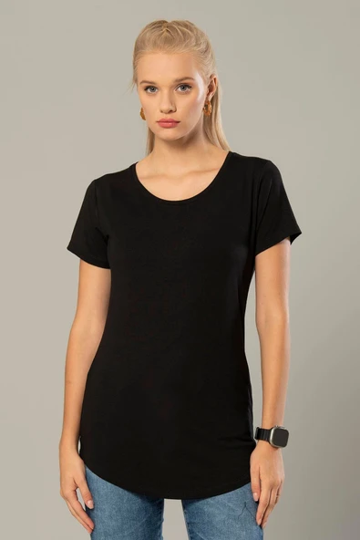 Weweus Siyah Kadın Viskon Uzun Tişört 229 ürün görseli