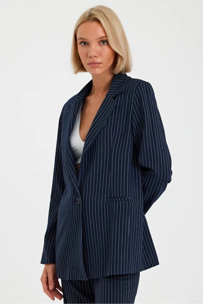 Ekru Renk Premium Boy Fit Kadın Pantolon Kolsuz Ceket Yelek Takımı Atlas Kumaş - Resim 3