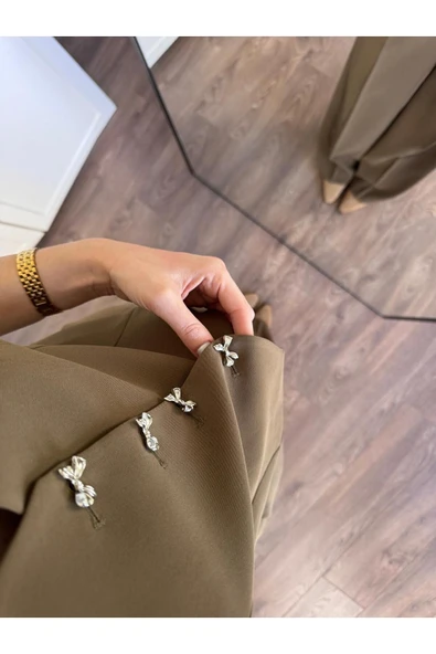 Kurdele Düğmeli Tasarım Yelek Pantolon Takım Premium Kalite - 12