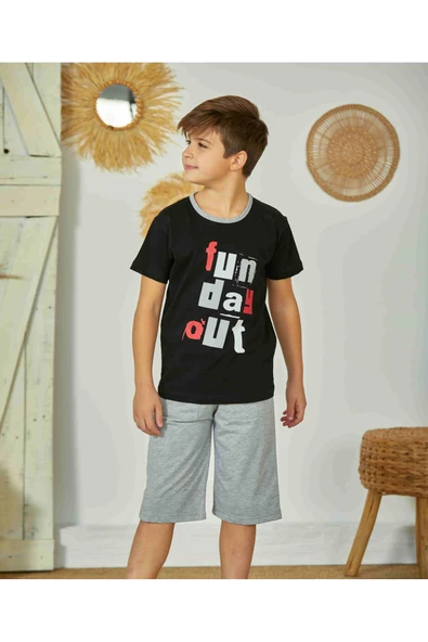 Weweus Siyah Erkek Çocuk Pijama Takımı 817 - Resim 2