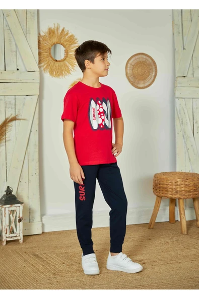 Weweus Kırmızı Erkek Çocuk Pijama Takımı 815 - Resim 2